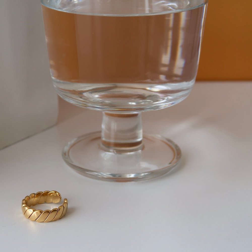 NEW 18K Gold Plated Braided Open Ring - Picture 5 of 7